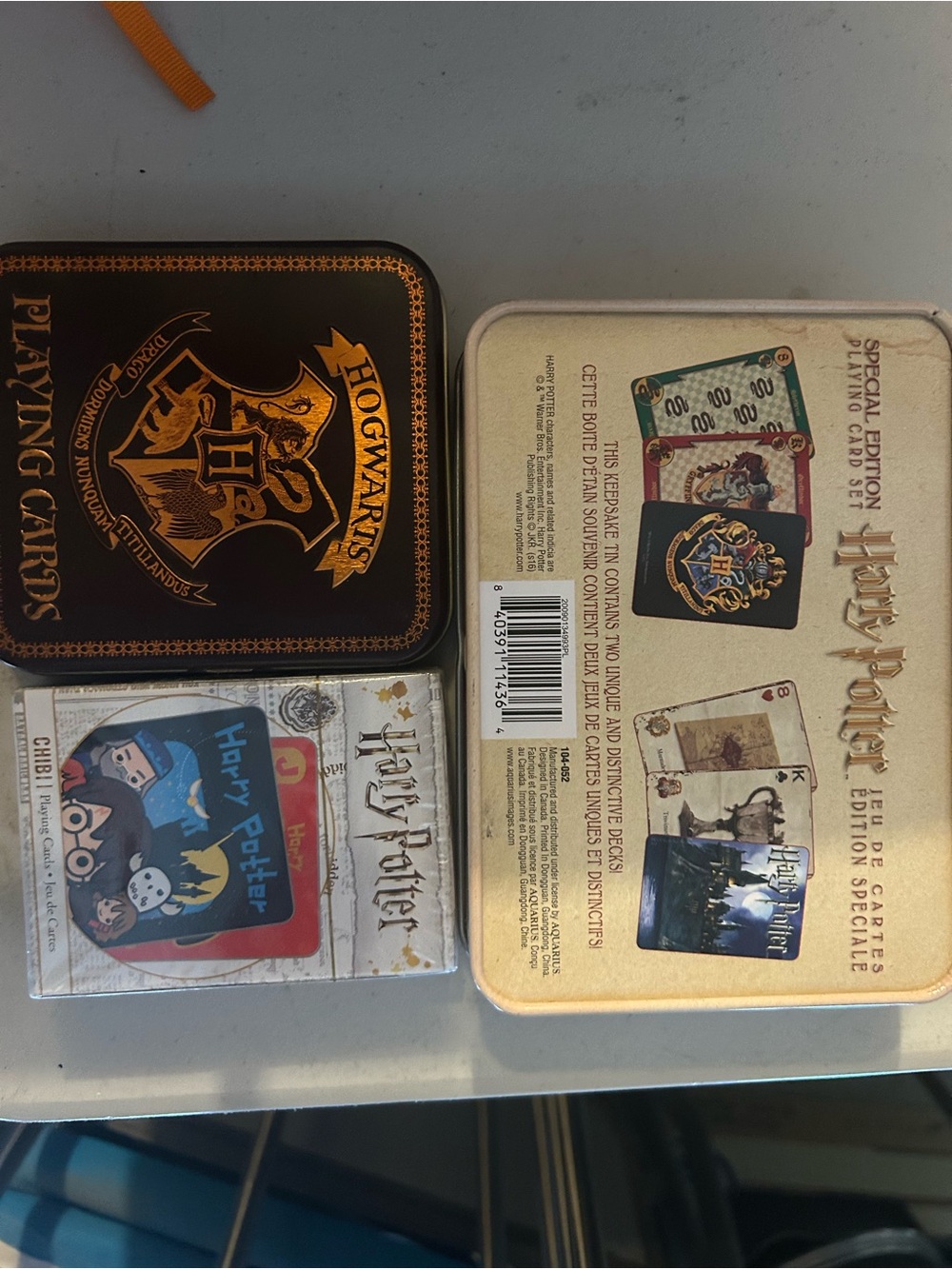 Warner Bros. Harry Potter Tin Playing Card Collection - Gold, Black, Cream